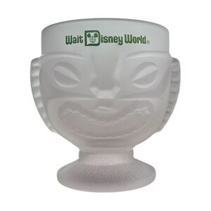 WALT DISNEY WORLD Vintage 70's Polynesian Village Frosted Mug/Glass Tiki 4.5"
